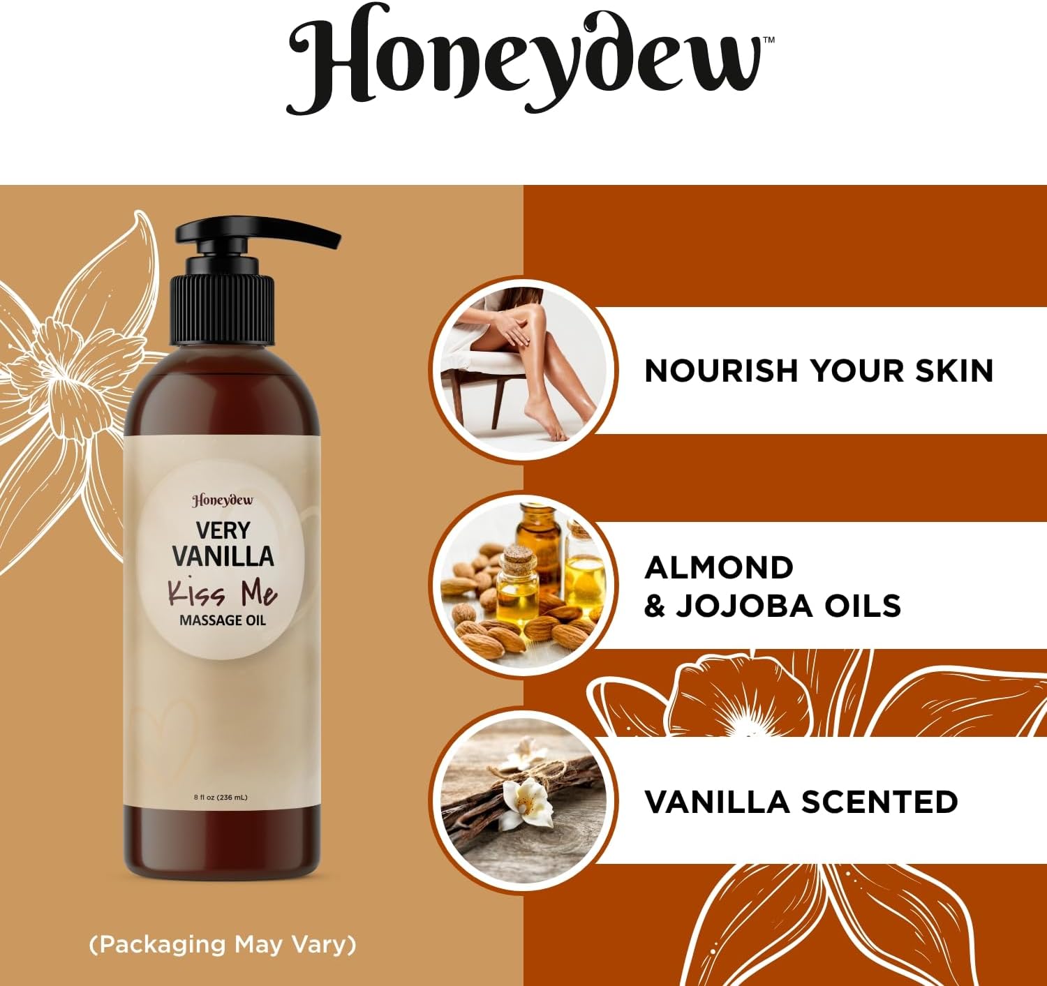 Vanilla Sensual Massage Oil for Couples - Relaxing Full Body Massage O