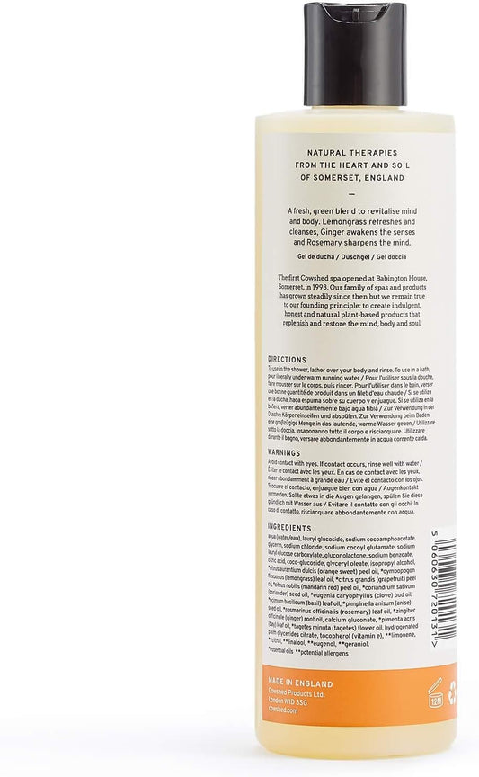 Cowshed Active Invigorating Bath & Shower Gel - 300 Ml - Vegan Body Wash For Women & Men | Parabens Free Relaxing Shower Gels | Moisturising Bath Gel For Women - Hydrating Natural Body Wash