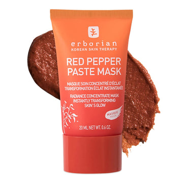 Erborian Red Pepper Paste Face Mask - Energizing & Radiance Boosting Facial Mask For Hydration & Glow With Vitamins C & E, Antioxidants & Soothing Liquorice Extract - Korean Skin Therapy β 0.6 Oz