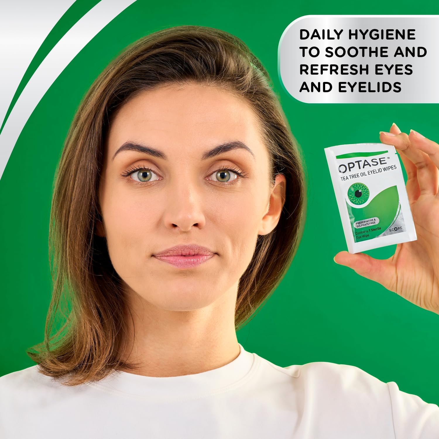 Optase Tea Tree Oil Eyelid Cleansing Wipes - Daily Hygiene & Relief From Blepharitis, Tired And Dry Eyes - 3X20 Pack