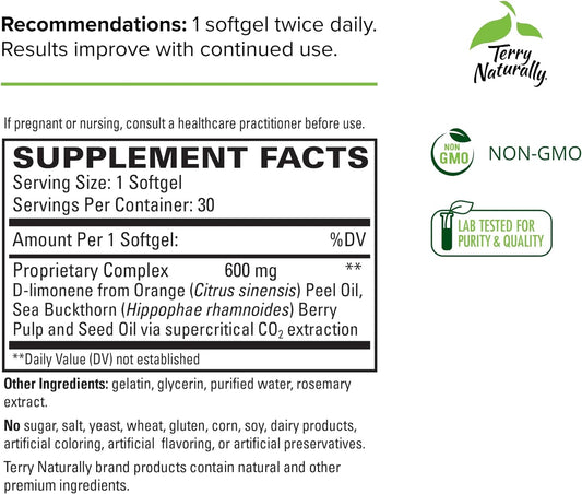 Terry Naturally Heartburn Rescue - 30 Softgels - Soothe Occasional Heartburn, Acid Indigestion & Upset Stomach - Non-Gmo, Gluten Free - 30 Servings