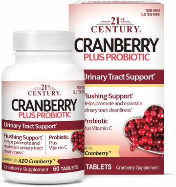 21St Century Cranberry Plus Probiotic Tablets, 60 Count