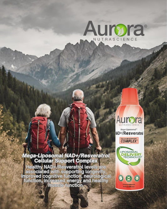 Aurora Nutrascience, Mega-Liposomal Nad+/Resveratrol, Gluten Free, Non-Gmo, Sugar Free, Organic Fruit Flavor, 16 Fl Oz (480 Ml)