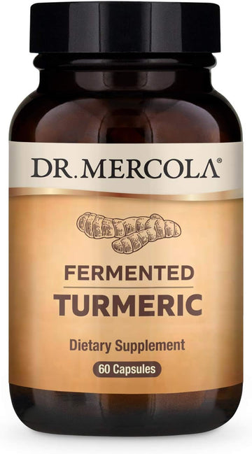 Dr. Mercola Organic Fermented Turmeric Dietary Supplement, 30 Servings (60 Capsules), Non Gmo, Gluten Free, Soy Free