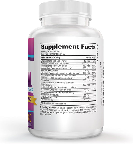 3-Month Multimineral Supplement Iron Free (All-In-1 Formula) Multi Mineral Complex - Trace Minerals - Mineral Supplements - High Potency Multiminerals - 180 Tablets