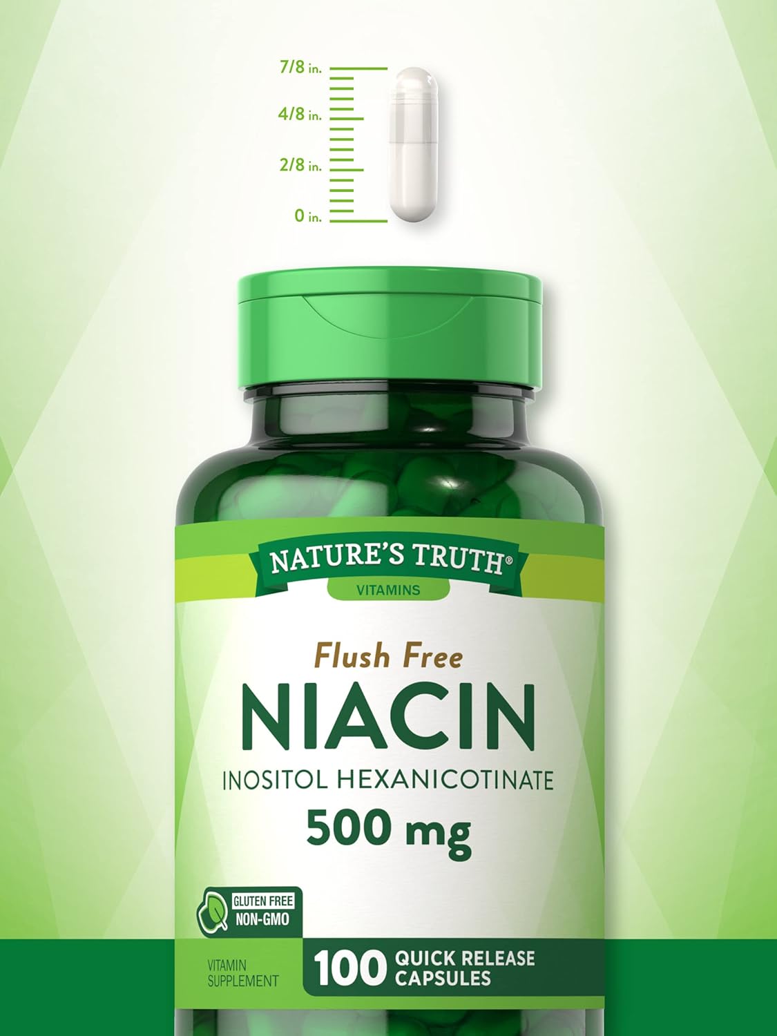 Nature's Truth Flush Free Niacin | 500mg | 100 Capsules | Non-GMO & Gluten Free Supplement : Health & Household