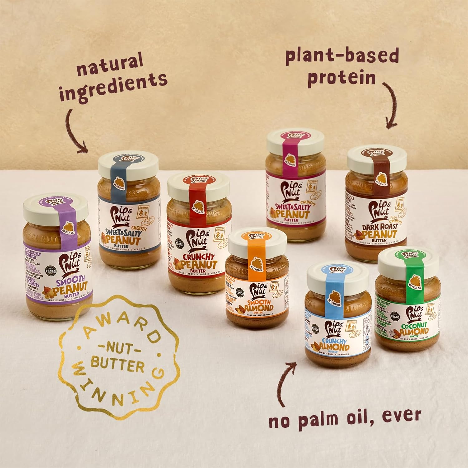 Pip & Nut - Sweet & Salty Smooth Peanut Butter (6 x 300g) | Natural Nut Butter, No Palm Oil, No Added Sugar, Hi-Oleic Peanuts, High in Unsaturated Fats, Gluten Free, Vegan, Dairy Free : Amazon.co.uk: Grocery