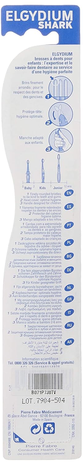 Elgydium Toothbrush Shark 2-6 Years One Size : Health & Household