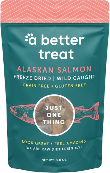 A Better Treat β Freeze Dried Salmon Dog Treats, Wild Caught, Single Ingredient | Natural High Value | Gluten Free, Grain Free, High Protein, Diabetic Friendly | Natural Fish Oil | Made In The Usa