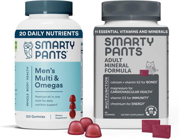 Smartypants Multivitamin For Men & Mineral Chews: Multivitamin With Omega 3 Fish Oil (Epa/Dha), Methylfolate, Coq10 And Multimineral With Magnesium Citrate & Calcium, 30 Day Supply Each