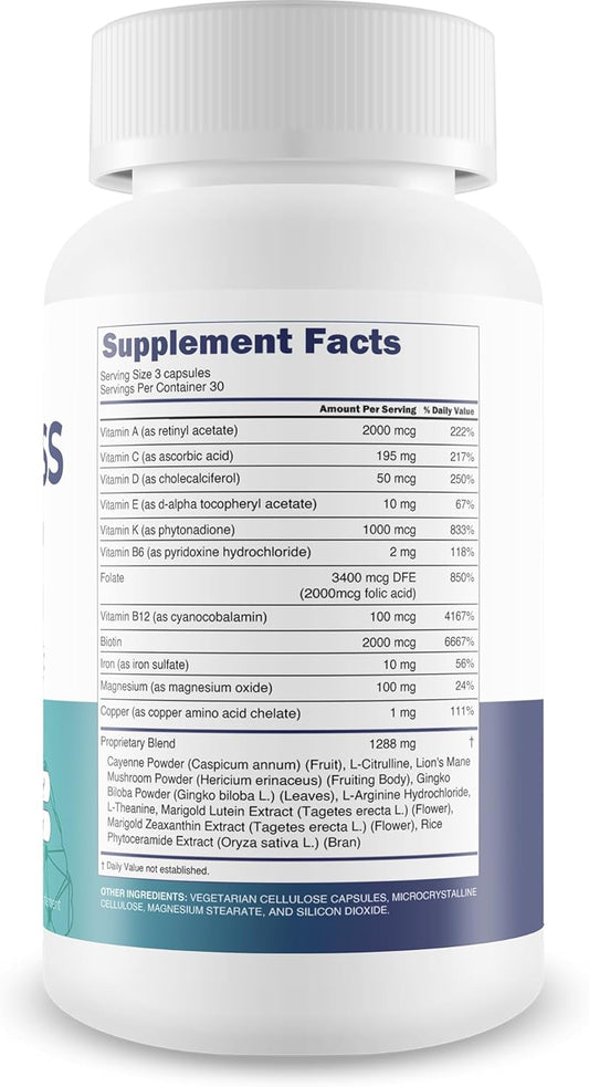 Ageless Mind Pro - Our Best Nootropic Brain Supplements For Memory And Focus - Lions Mane Mushroom Supplement Capsules For Youthful Brain Performance - Brain Booster - Ageless Brain Support Supplement