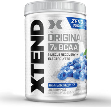 Xtend Original Bcaa Powder Blue Raspberry Ice - Sugar Free Post Workout Muscle Recovery Drink With Amino Acids - 7G Bcaas For Men & Women - 30 Servings