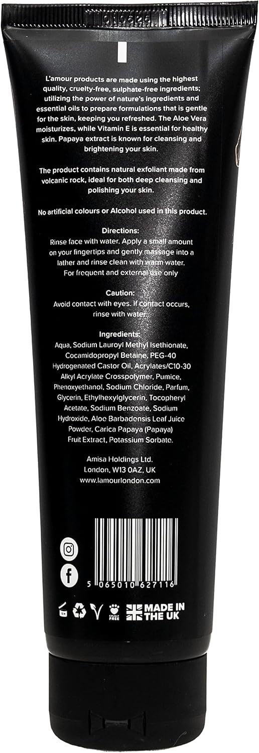 L'Amour Natural | Luxury Face & Body Scrub | Vegan | Paraben & Sls Free | Exfoliating | Deep Cleanser |150Ml (Papaya)