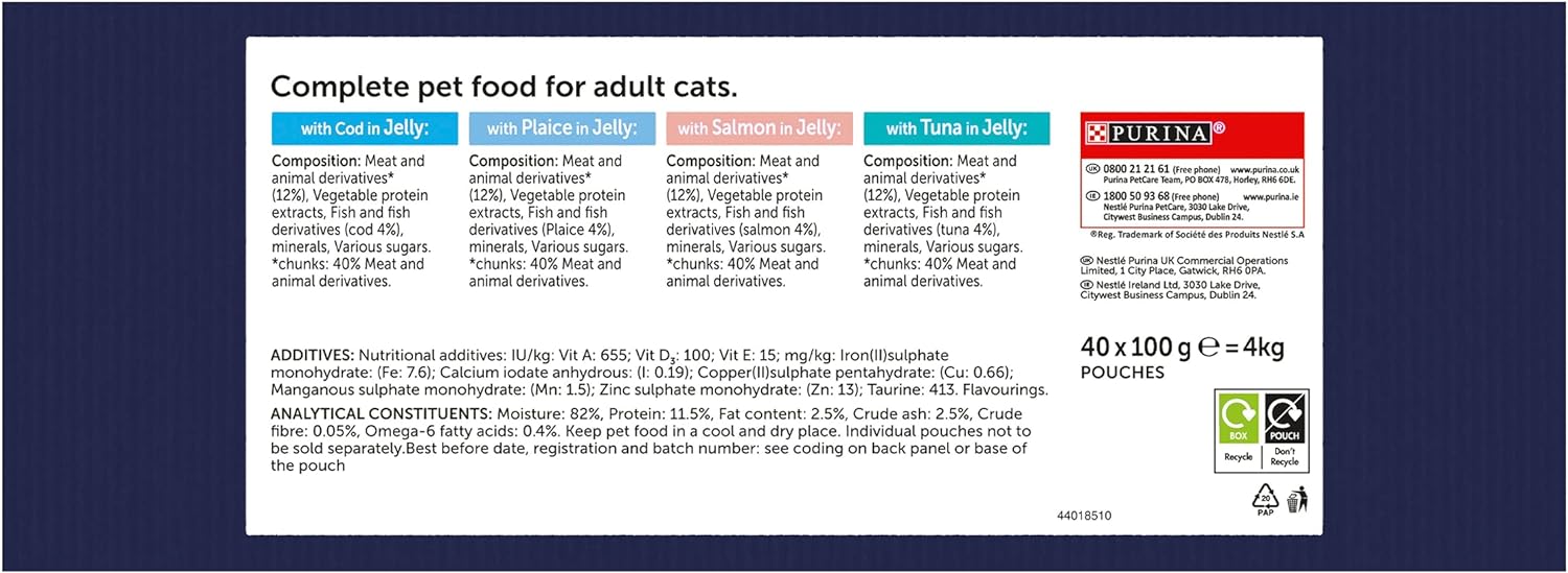 Felix As Good As It Looks Ocean Feasts Cat Food 100 g (Pack of 40) :Pet Supplies