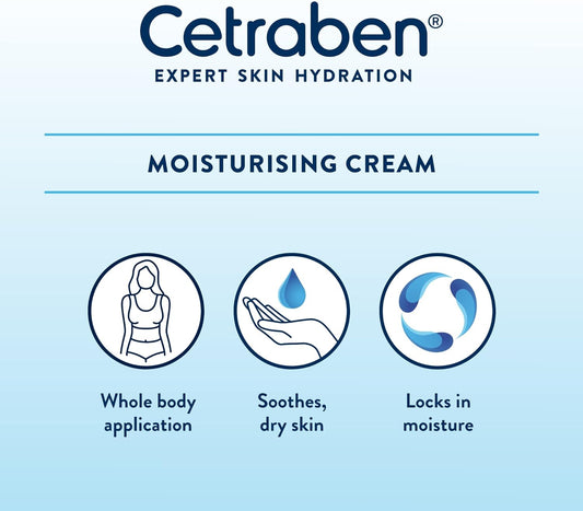 Cetraben Body Cream Moisturiser Perfect For Dry Sensitive and Eczema Prone Skin, 475ml