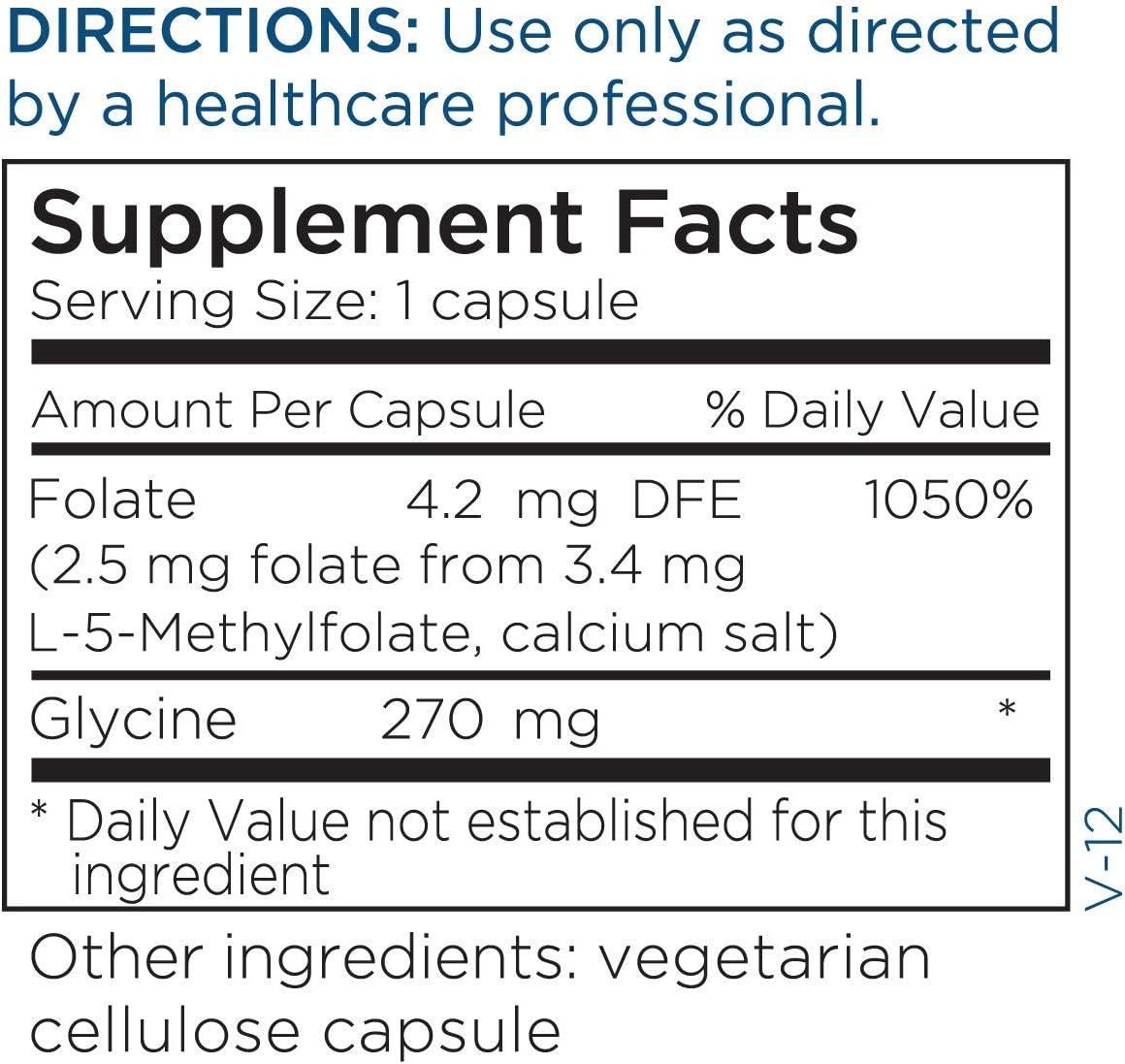 Metabolic Maintenance L-Methylfolate 2.5mg - Gluten-Free & Dairy-Free Folate Supplement - Supports Cognitive + Brain Health - L Methylfolate for Daily Use (90 Capsules) : Health & Household