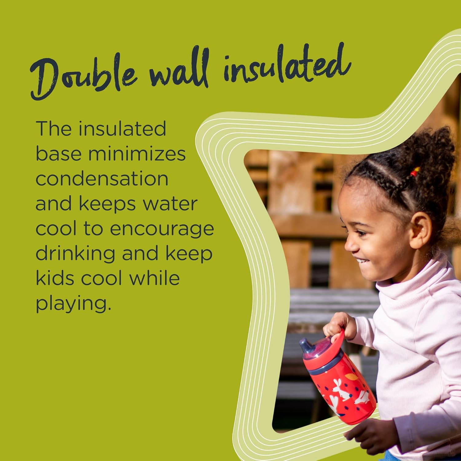 Tommee Tippee Superstar Insulated Sportee Toddler Water Bottle, Intellivalve 100% Leak-Proof & Shake-Proof Antimicrobial Technology (9Oz, 12+ Months, 1 Count), Green : Baby