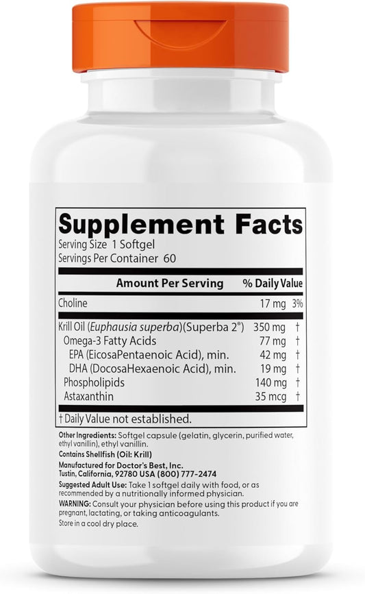Doctor'S Best Real Krill, 350Mg 60-Count