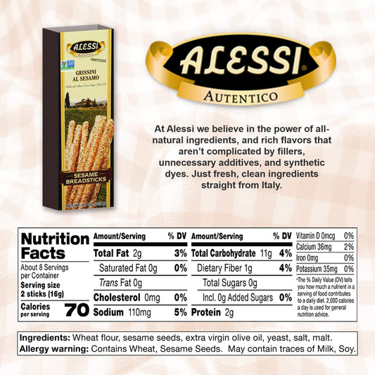 Vigo Alessi Sesame Breadsticks Boxes - 4.4 Oz - 12 Pk