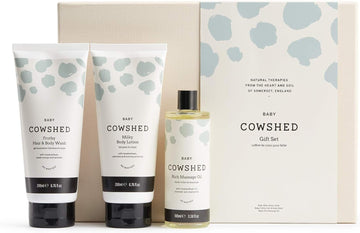 Cowshed Baby Luxury Caring Collection Set Of 3 | Paraben-Free Frothy Hair And Body Wash 200Ml & Milky Body Lotion 200Ml & Massage Oil 100Ml For Babies Set | Luxury Nourishing Baby Bathing Kit