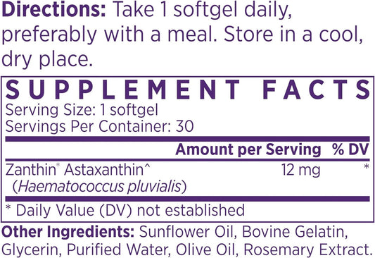 Naomi Extra Strength Patented Astaxanthin 12Mg Supplement From Alaskan Algae - Natural Support For Skin & Eye Health, Joint Support - Non-Gmo, Gluten Free, 30 Softgels - 1 Month Supply