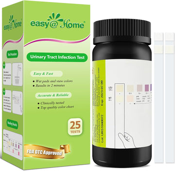 Easy@Home 25 Tests/Bottle Urinary Tract Fsa Eligible Infection Uti Test Strips, Monitor Bladder Urinary Tract Issues Testing Urine- For Over The Counter (Otc) Use, Urinalysis (Uti-25P)