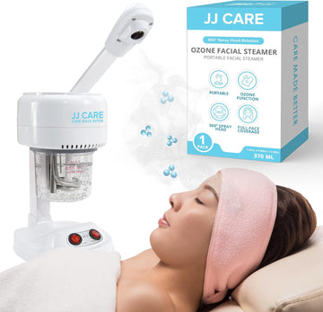 Jj Care Ozone Facial Steamer Tabletop With Rotating Spray Head At 360 Degrees And Auto Shut Off Feature - Portable For Facial Deep Cleaning & Vaporizer