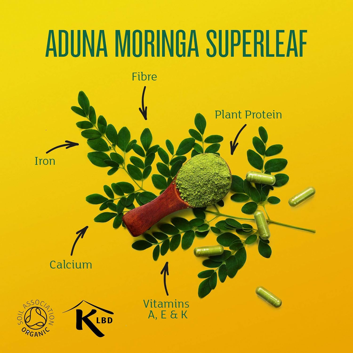 Aduna Pure Moringa Capsules 1500Mg | 180 Vegan Moringa Capsules | Certified Usda Organic | Non-Gmo | High Strength Nutrient Rich Moringa Supplement For Breastfeeding : Health & Household