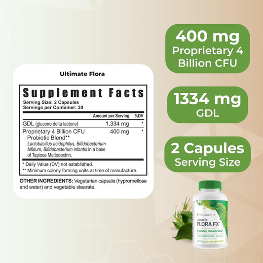 Youngevity Ultimate Flora Fx - 60 Capsules - 2 Bottles