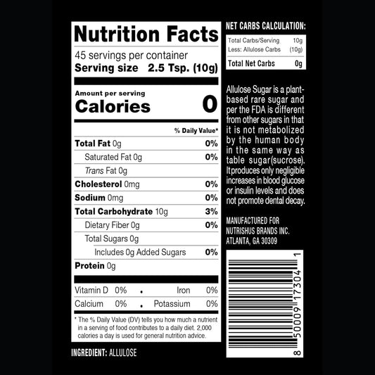 Rxsugar Delicious Plant-Based Crystal Sugar, Allulose, 16 Oz