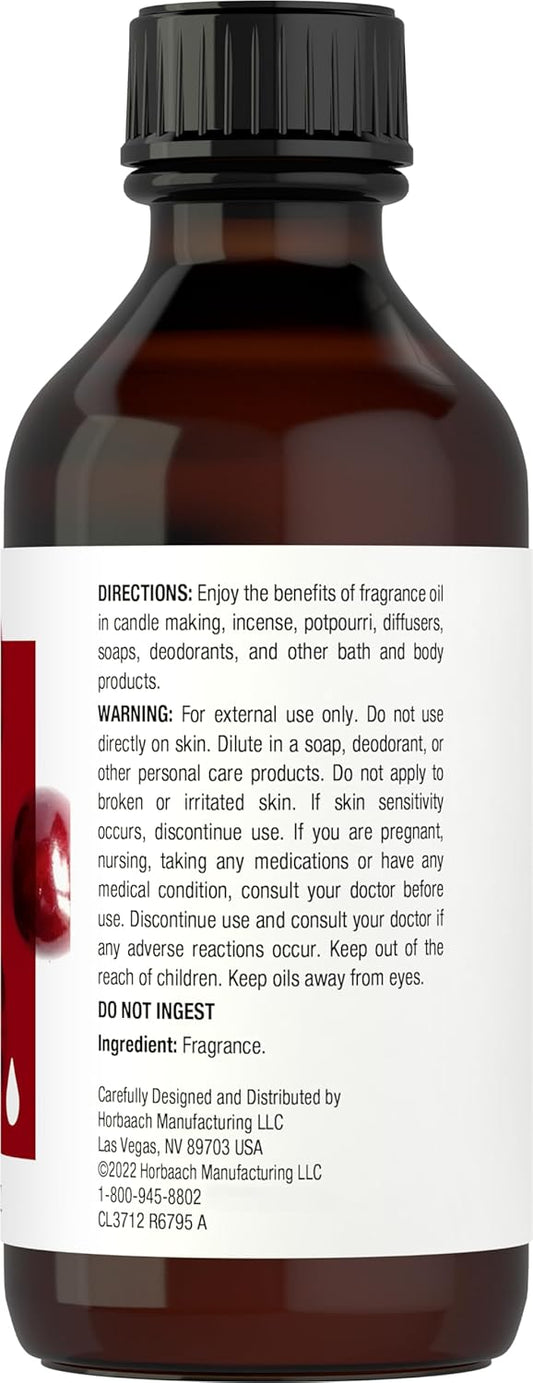Horbäach Red Cherry Fragrance Oil | 4 Fl Oz (118Ml) | Premium Grade | For Diffusers, Candle And Soap Making, Diy Projects & More