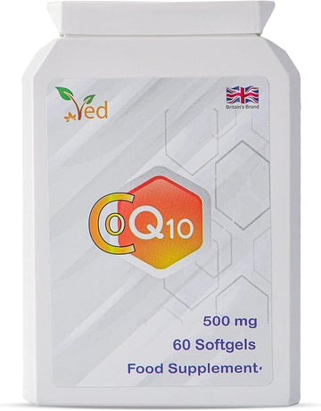 Ved Co Enzyme Q10, Naturally Fermented Ubiquinone, 500Mg 60 Softgels
