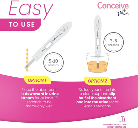 Conceive Plus Early Detection Midstream Pregnancy Test | Hcg Pregnancy Test 10 Miu | Discreet Pregnancy Test | 6 Days Sooner - Highly Sensitive, Fast Results In 3 Minutes - Fertility Test - 2 Pack