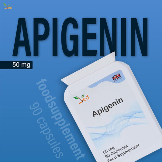 Ved Apigenin 50Mg, Optimal Dose For Sleep & Relaxation Support, Grapefruit Source, 90 Vegan Capsule (3 Months Supply)