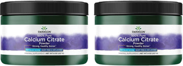 Swanson 100% Pure And Dairy-Free Calcium Citrate Powder 8 Ounce (227 G) Pwdr (2 Pack)