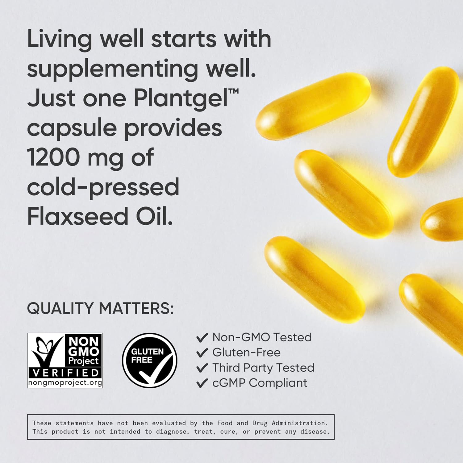 Sports Research Vegan Flaxseed Oil (1200mg) Herbal Supplement with Pla