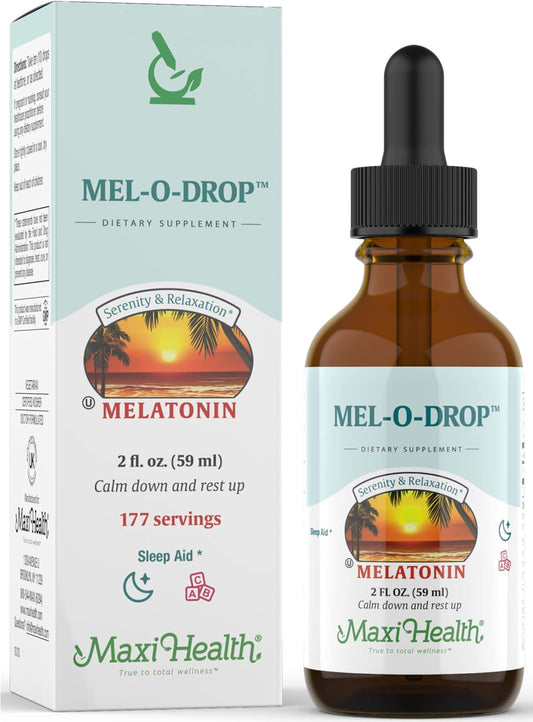 Maxi-Health Liquid Melatonin Drops For Kids - 2 Fl Oz 177 Servings With Dropper - Natural Sleep Aid Supplement For Children And Teens - Helps Fall Asleep Faster And Stay Sleeping Longer