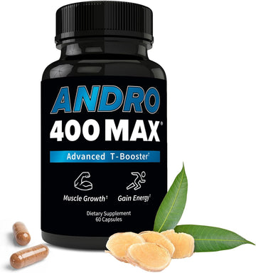 Andro400 Max Natural T Support Supplement For Men, With Tongkat Ali, 60 Count, Manufactured In Usa