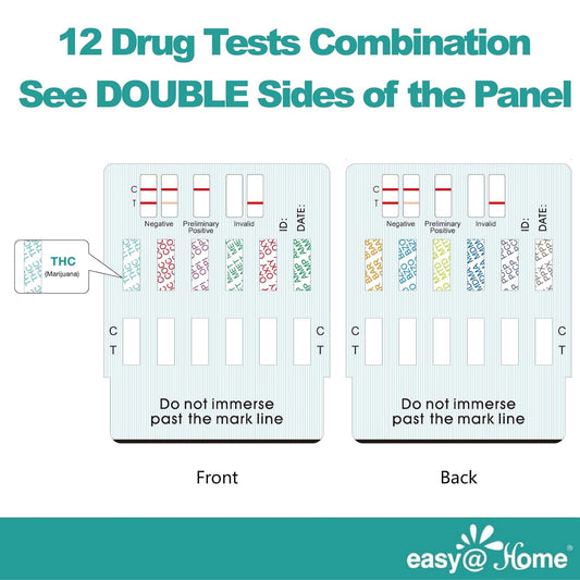 Easy@Home 12 Panel Instant Drug Test Kits - Testing Marijuana (Thc),Coc, Opi 2000, Amp,Bar,Bzo,Mdma,Met/Mamp, Mtd, Oxy,Pcp,Ppx- Edoap-1124-5 Pack Fsa Or Hsa Eligible