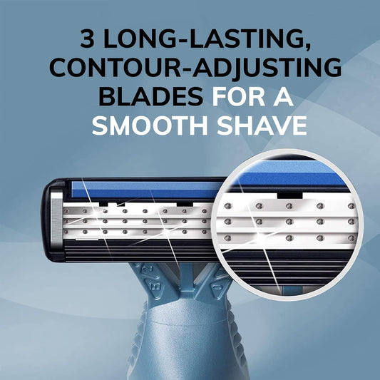 BIC Flex 3 Titanium Disposable Razors for Men, For a Smooth, Ultra-Close and Comfortable Shave, 10 Piece Disposable Razor Set with 3 Blades
