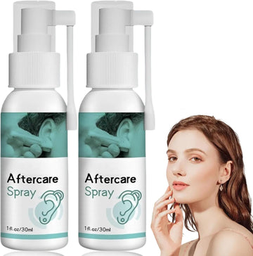 2Pcs Aftercare Spray,Pier/Cing Cleaning Solution,Sa/Line Spray,Ste/Rile Sa/Line Spra/Y,Deep Clean And Promote Treat,Cleaning Aftercare Fluid For Ear,Soothes & Protects,Solution Sp/Ray