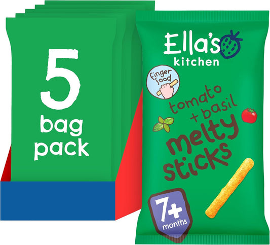 Ella'S Kitchen Organic Tomato & Basil Melty Sticks (5 X 16G)