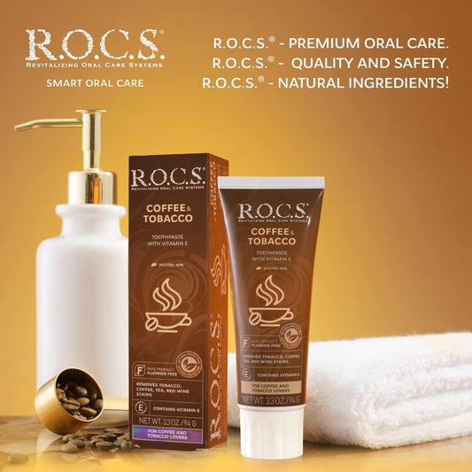 R.O.C.S. Toothpaste - Plaque Removing Paste For Smokers And Coffee Lovers