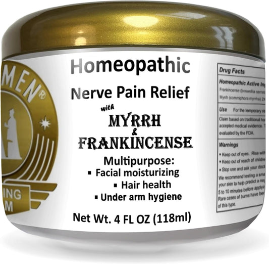 Wise Men Healing Balm With Myrrh And Frankincense Essential Oils For Neuropathy, Sciatica And Nerve Pain Massage And Skin Moisturizing