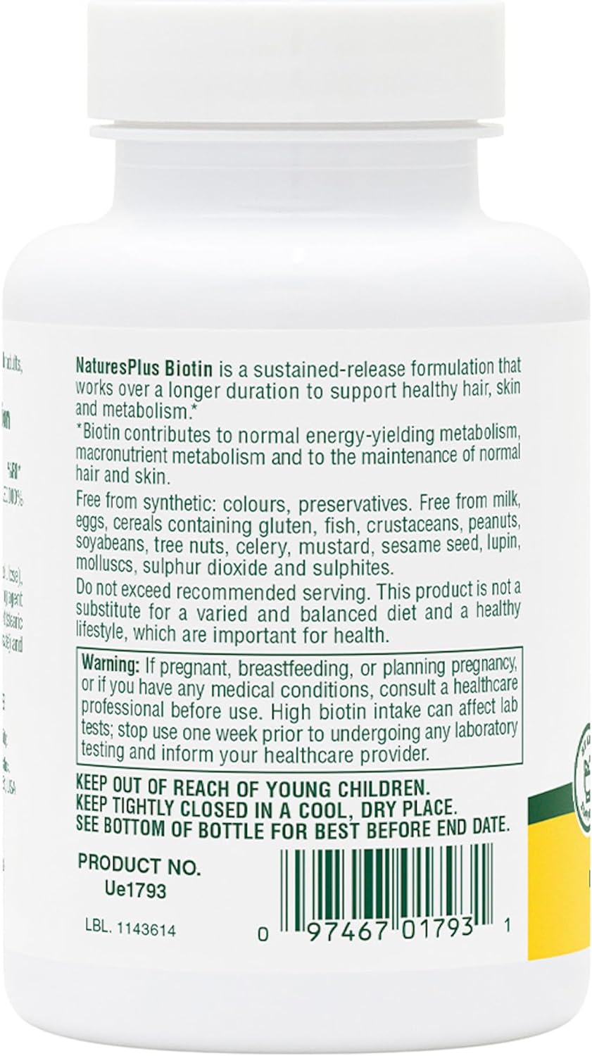 Nature's Plus - Biotin 10mg, 90 Tablets