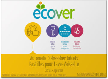Ecover Automatic Dishwasher Soap Tablets, Citrus, 45 Count