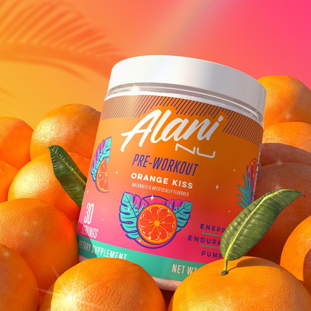 Alani Nu Pre Workout Powder Orange Kiss, Amino Energy Boost, Endurance Supplement, Sugar Free, 200Mg Caffeine, L-Theanine, Beta-Alanine, Citrulline, 30 Servings : Health & Household