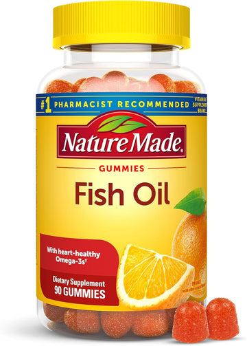 Nature Made Fish Oil Omega 3 Gummies, Omega 3 Fish Oil Supplements, Healthy Heart Support, 90 Gummies, 45 Day Supply