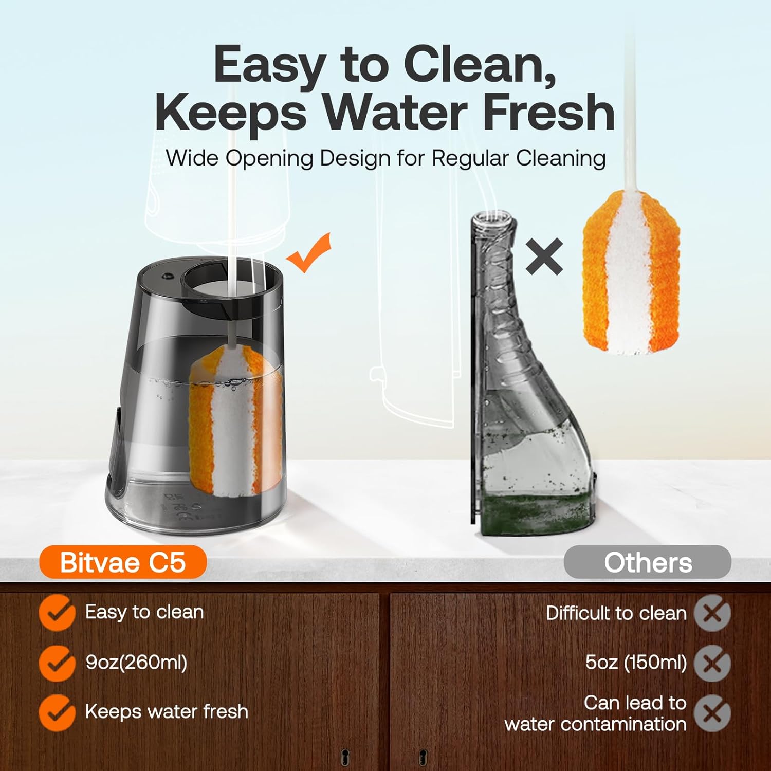 Bitvae Cordless Water Dental Flosser For Teeth, Portable 300Ml Water Teeth Cleaner Picks, 3 Cleaning Modes 6 Jet Tips, Water Dental Picks For Cleaning (Midnight Blue) : Health & Household