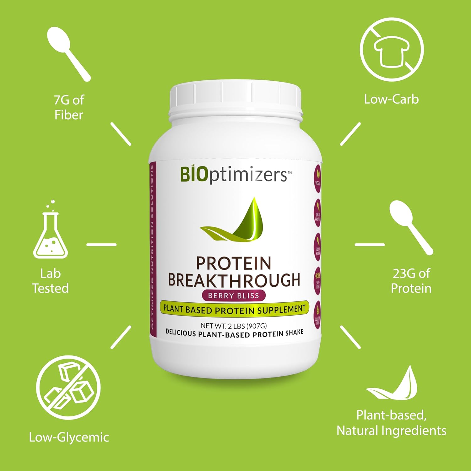 BiOptimizers Protein Breakthrough - Plant-Based Protein Blend (from Pe